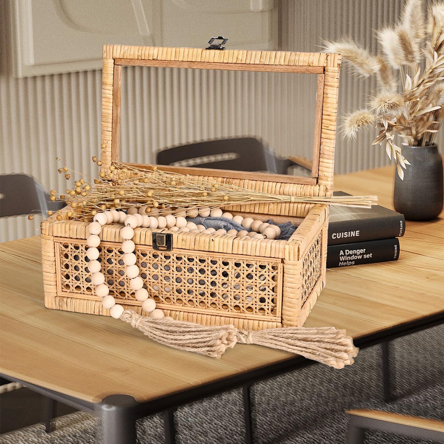 HUAXIN CRAFT H Rattan Decorative Box with Lid