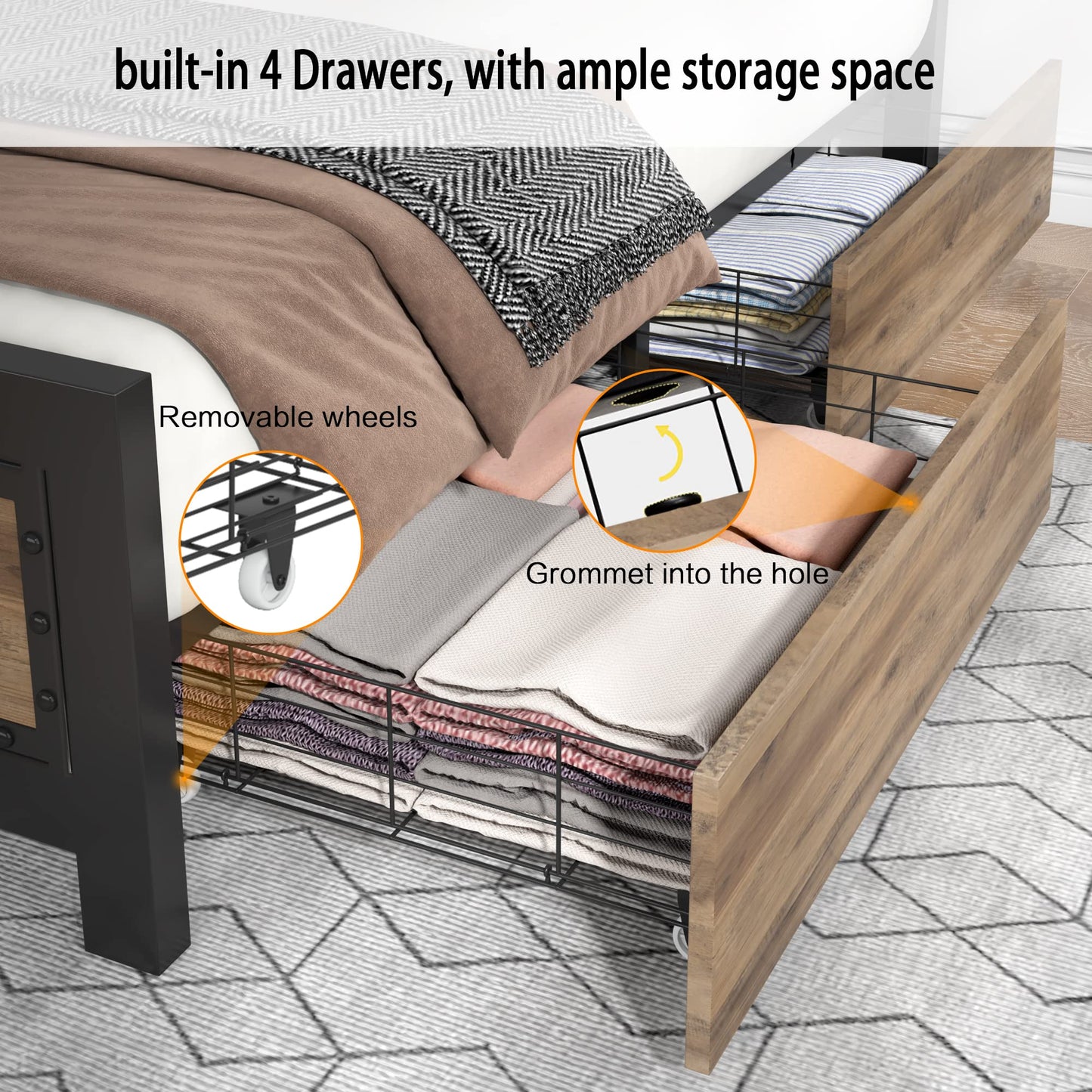 Keyluv Queen Size Bed Frame