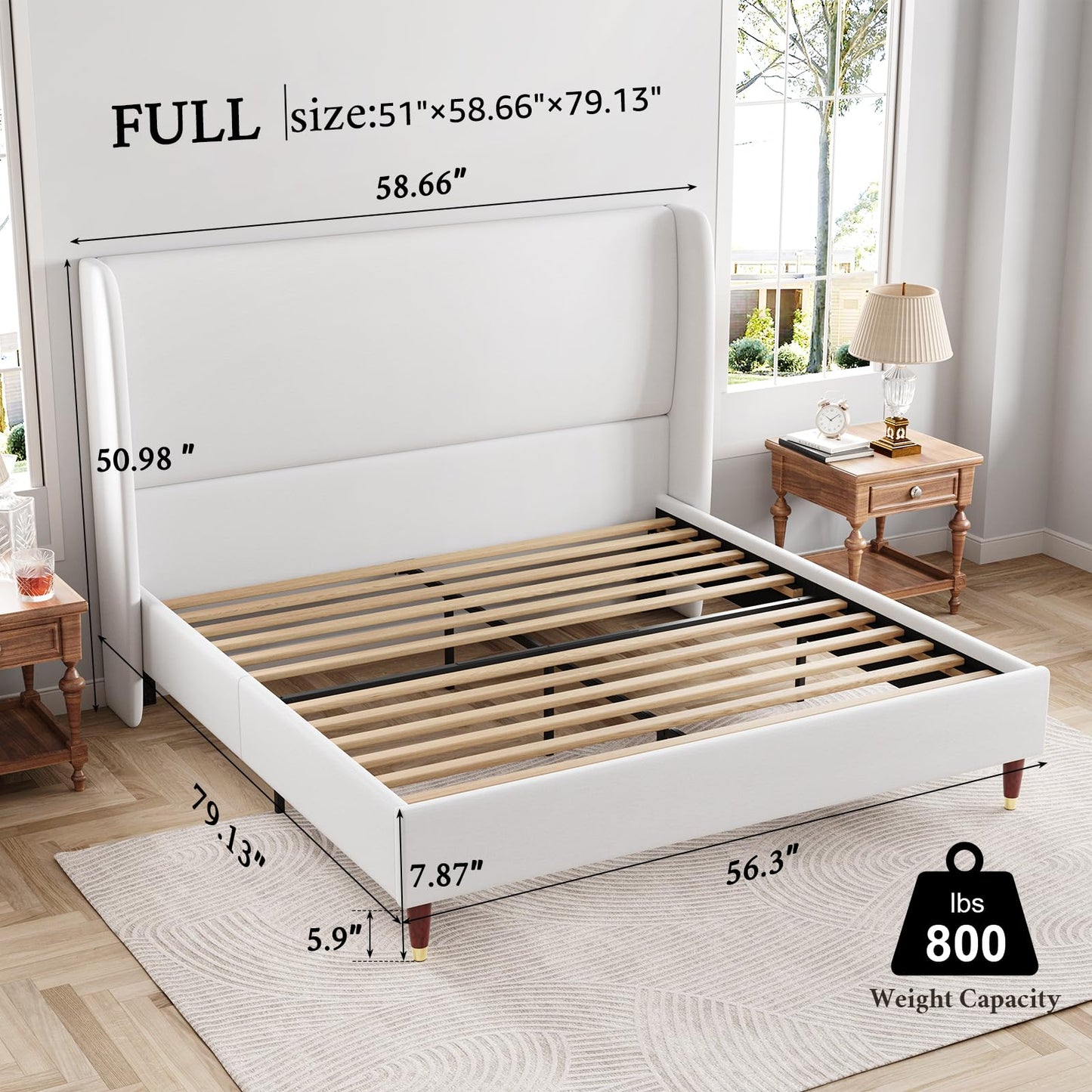 Jocisland Bed Frame Full Size Upholstered Bed