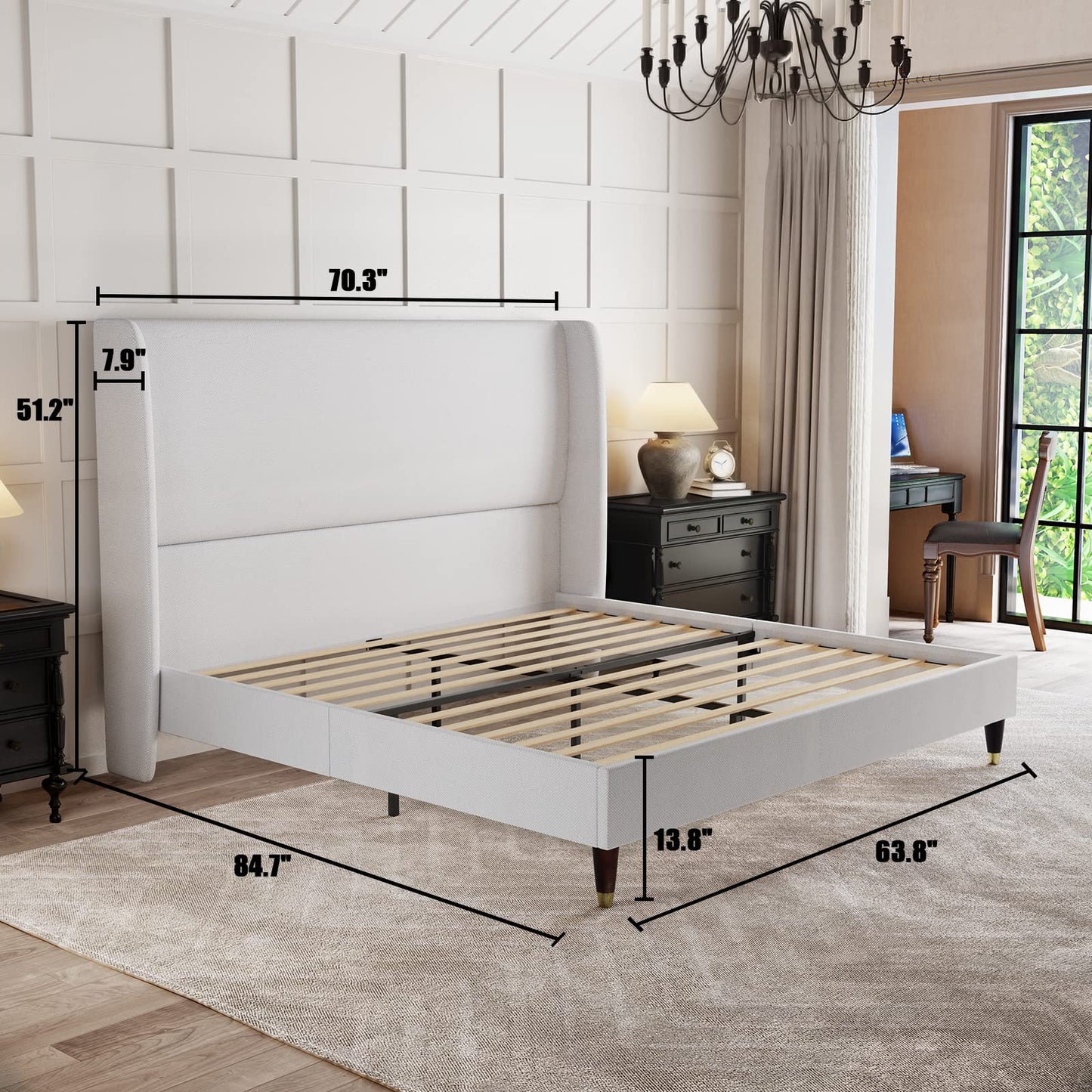 PaPaJet Queen Platform Bed Frame