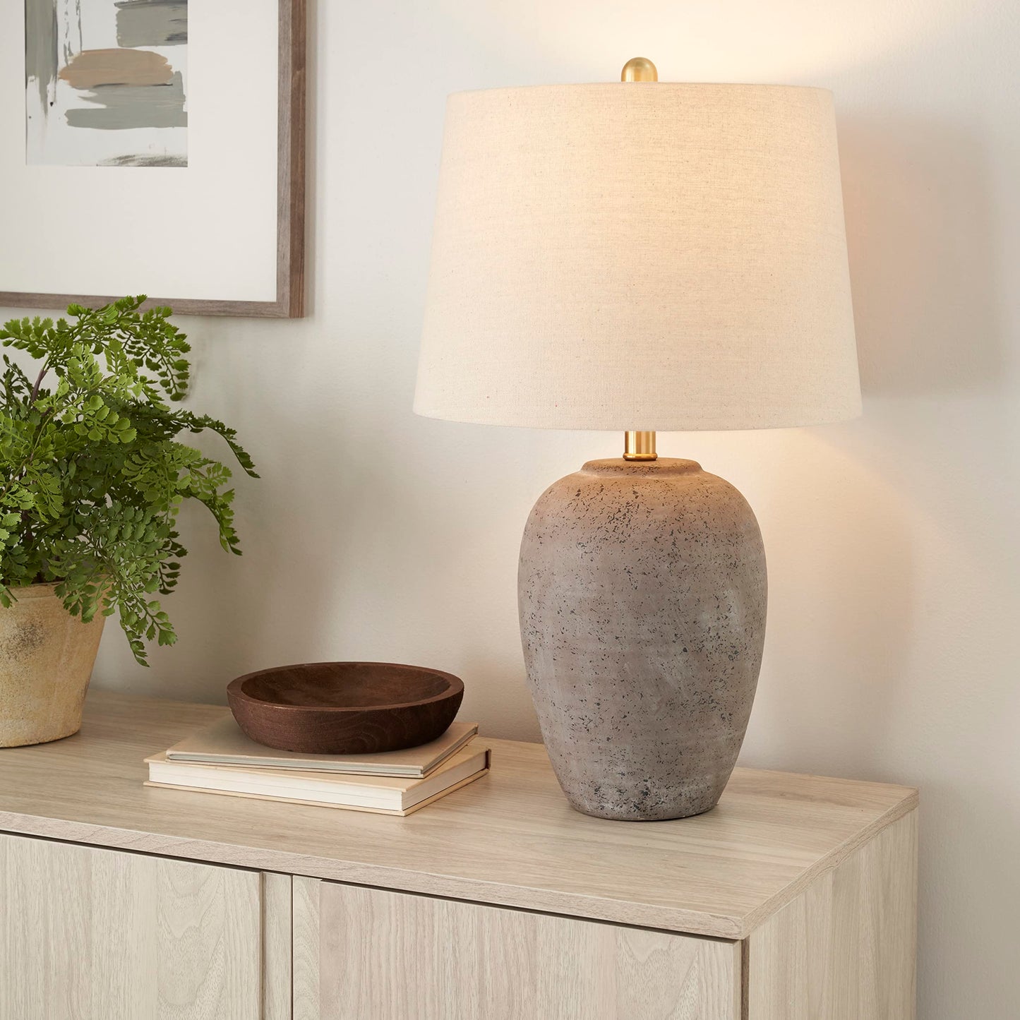 Nourison Rustic Ceramic Jar Table Lamp