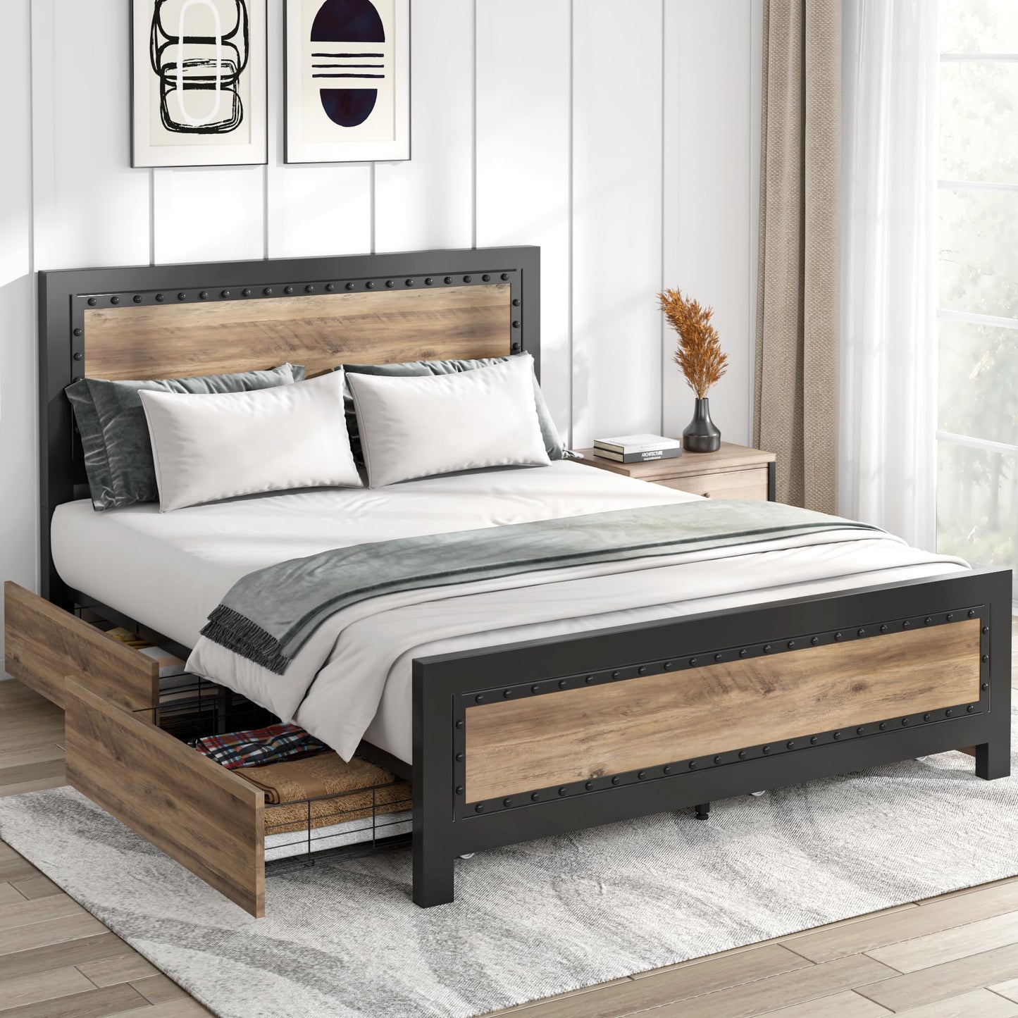 Keyluv Queen Size Bed Frame