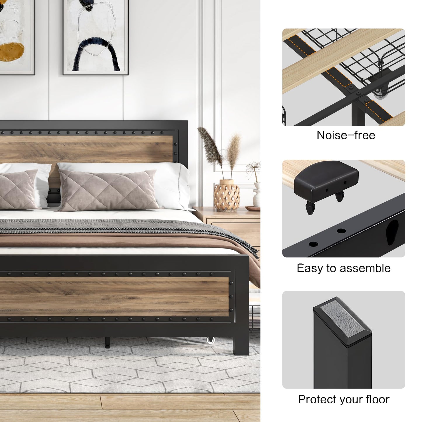 Keyluv Queen Size Bed Frame