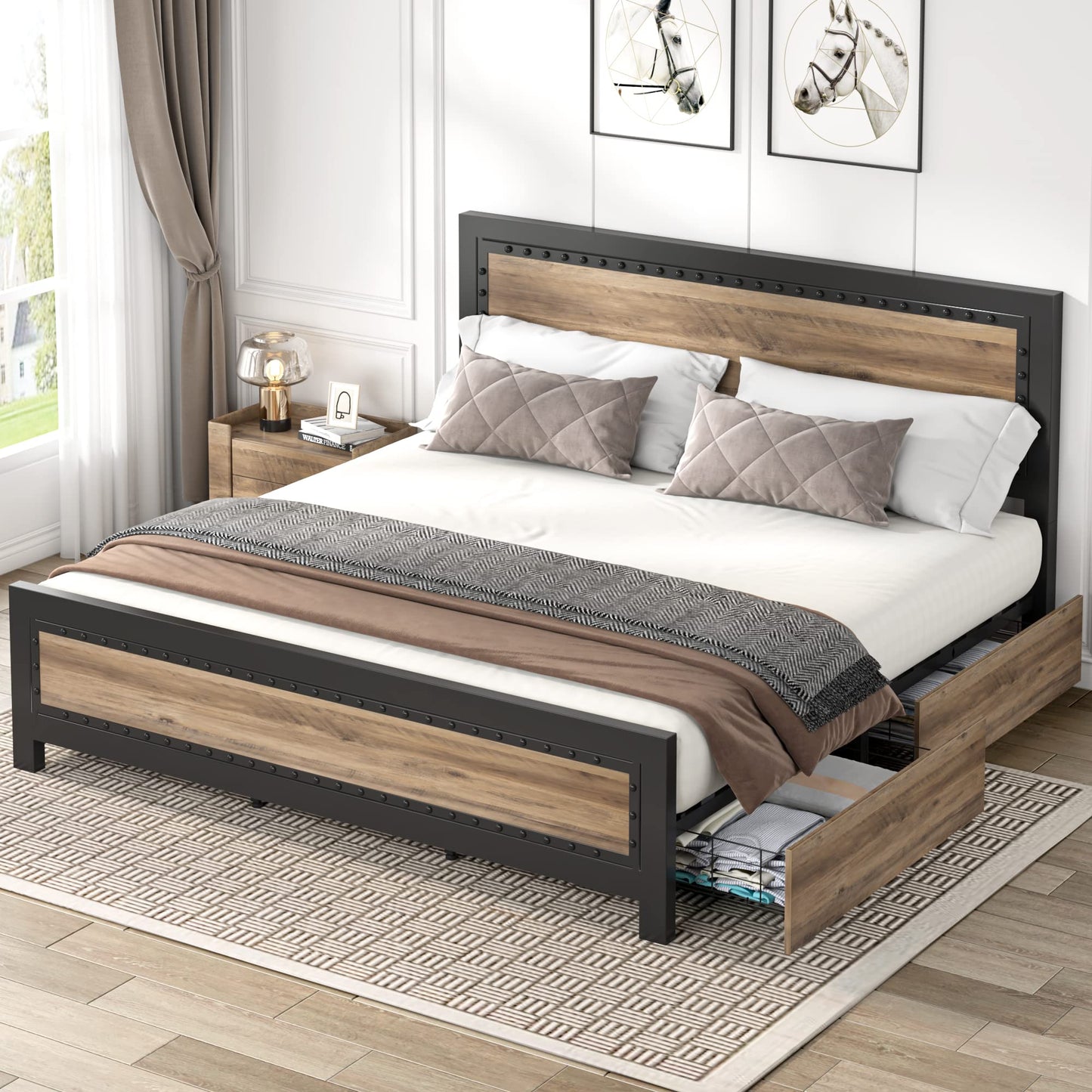 Keyluv Queen Size Bed Frame