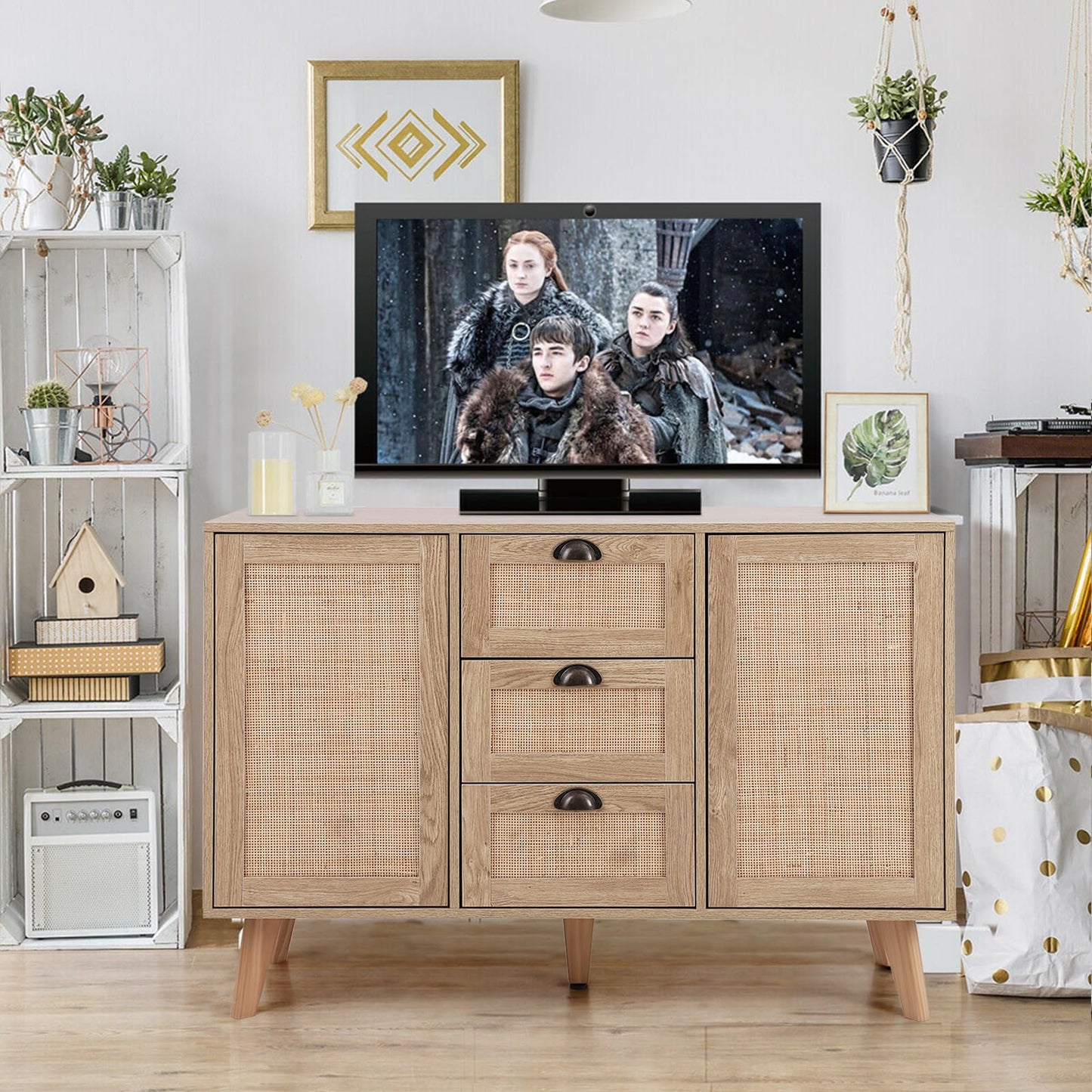 Sophia & William Rattan Sideboard Buffet Cabinet