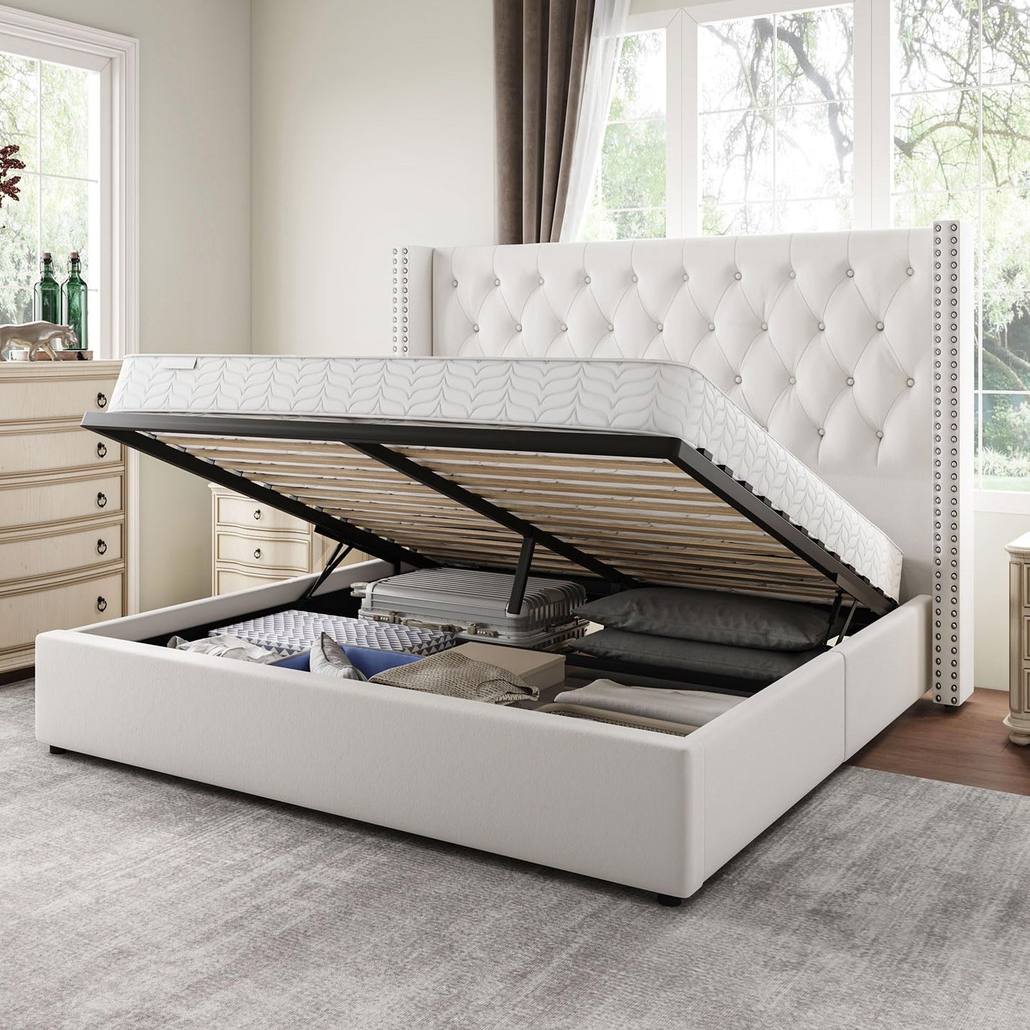 Jocisland Queen Size Lift Up Storage Bed