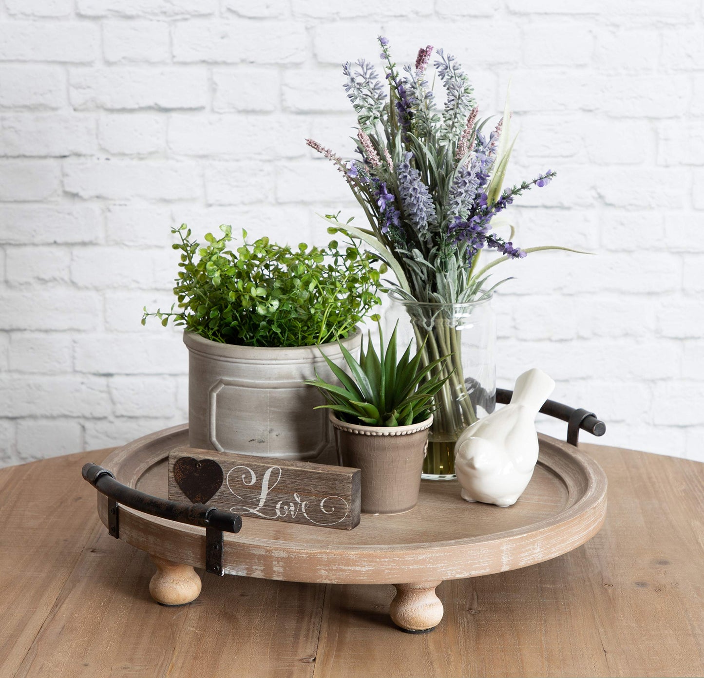 Kate and Laurel Bruillet Footed Tray with Handles