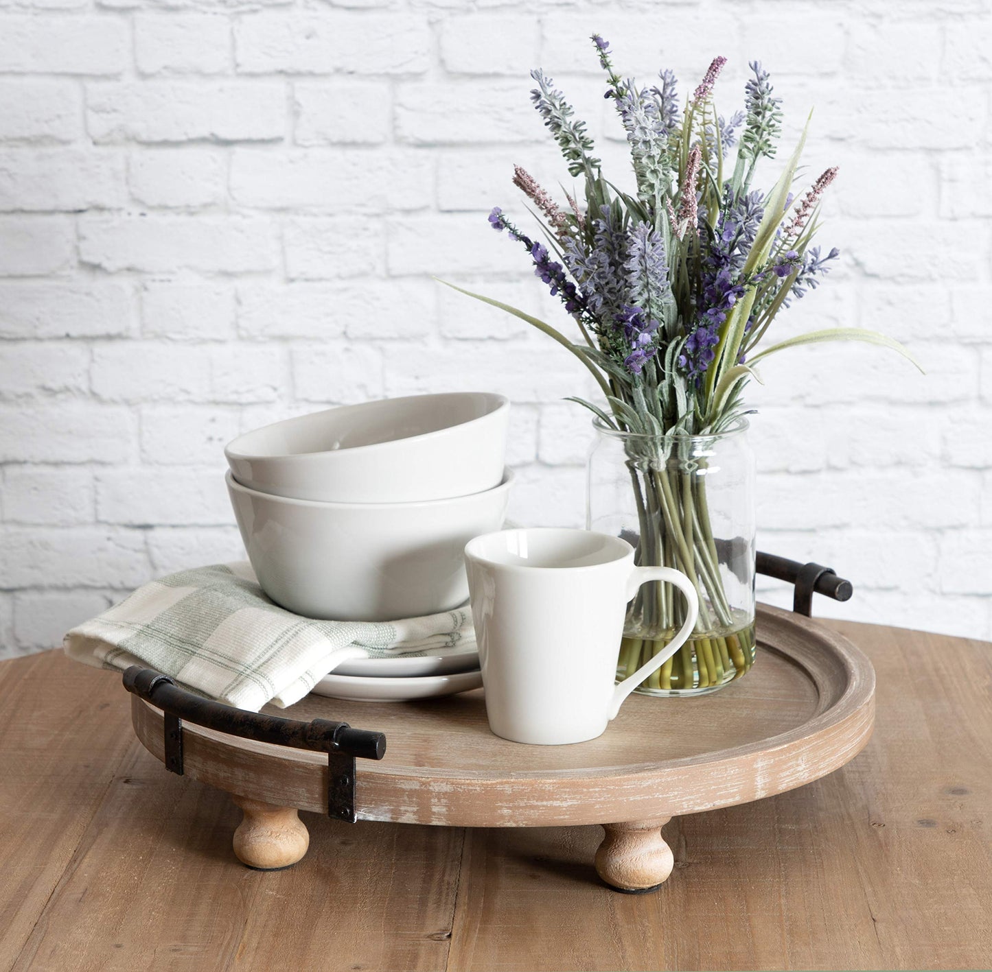 Kate and Laurel Bruillet Footed Tray with Handles